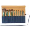 Bird&Fish Makeup Brush Case Travel, makeup brush bagcase roll up bag,Rolling Bag Storage silicone Case PU Leather,Holder Organizer Brushes Pouch Cosmetic Bag for Travel (New Dark Blue) view 1