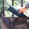 Bird&Fish Makeup Brush Case Travel, makeup brush bagcase roll up bag,Rolling Bag Storage silicone Case PU Leather,Holder Organizer Brushes Pouch Cosmetic Bag for Travel (New Dark Blue) view 2