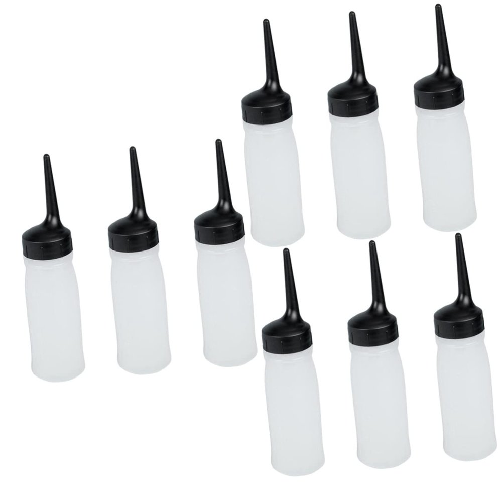 minkissy 9pcs Hair Dye Applicator Bottles Refillable Hair Coloring Shampoo Containers for Salon Use Lightweight Material for Easy Handling