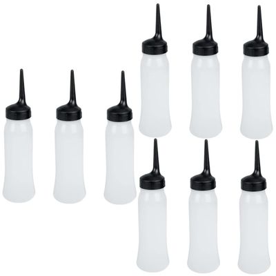 minkissy 9pcs Salon Squeeze Bottles Tip Hair Bottle for Easy Hair Oil Applicator