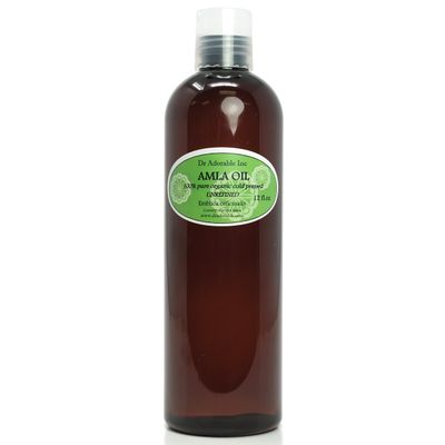 Dr Adorable - 12 oz - Organic AMLA OIL UNREFINED - 100% Pure Cold Pressed Extra Virgin for Healthy Hair and Moisturized Scalp