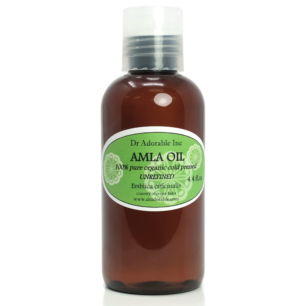 Dr Adorable - 4 oz - Organic AMLA OIL UNREFINED - 100% Pure Cold Pressed Extra Virgin for Healthy Hair and Moisturized Scalp
