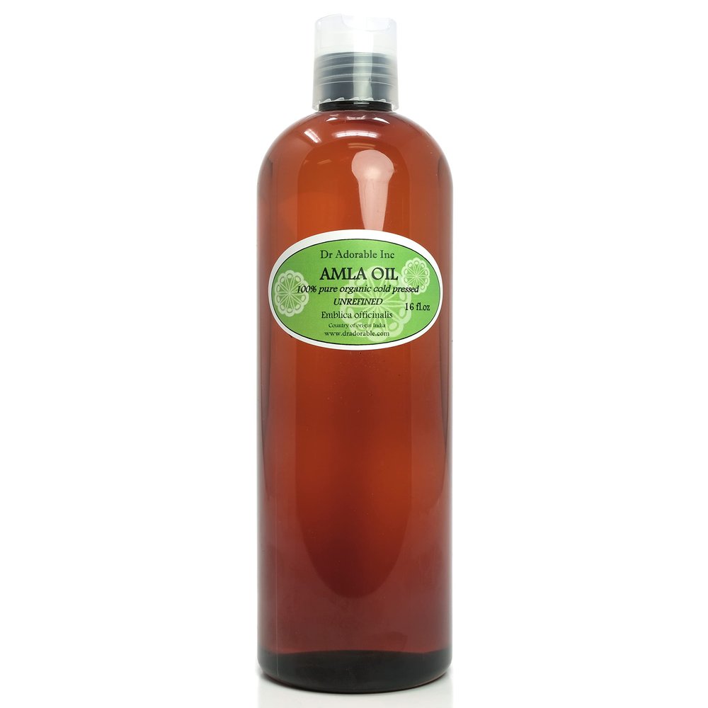 Dr Adorable - 16 oz - Organic AMLA OIL UNREFINED - 100% Pure Cold Pressed Extra Virgin for Healthy Hair and Moisturized Scalp