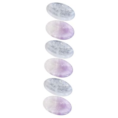 GLEAVI 6pcs Natural Crystal Scraping Massage Plates for Relief Body and Facial Massaging Ergonomic Design Smooth Edges Includes and Crystals