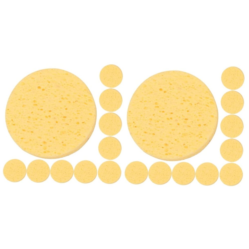 LALAFINA 20pcs Exfoliating Face Scrubber Compressed Facial Sponges Makeup Sponge Natural Cellulose Spa for Daily Cleansing