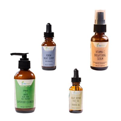 DeHiwi Superfood Skin Care Kit Renew & Repair Skincare Set Including Spinach Superfood Cleanser, Renew Night Serum, Night Repair Oil & Vitamin C Brightening Serum, Refreshing & Revitalizing Kit