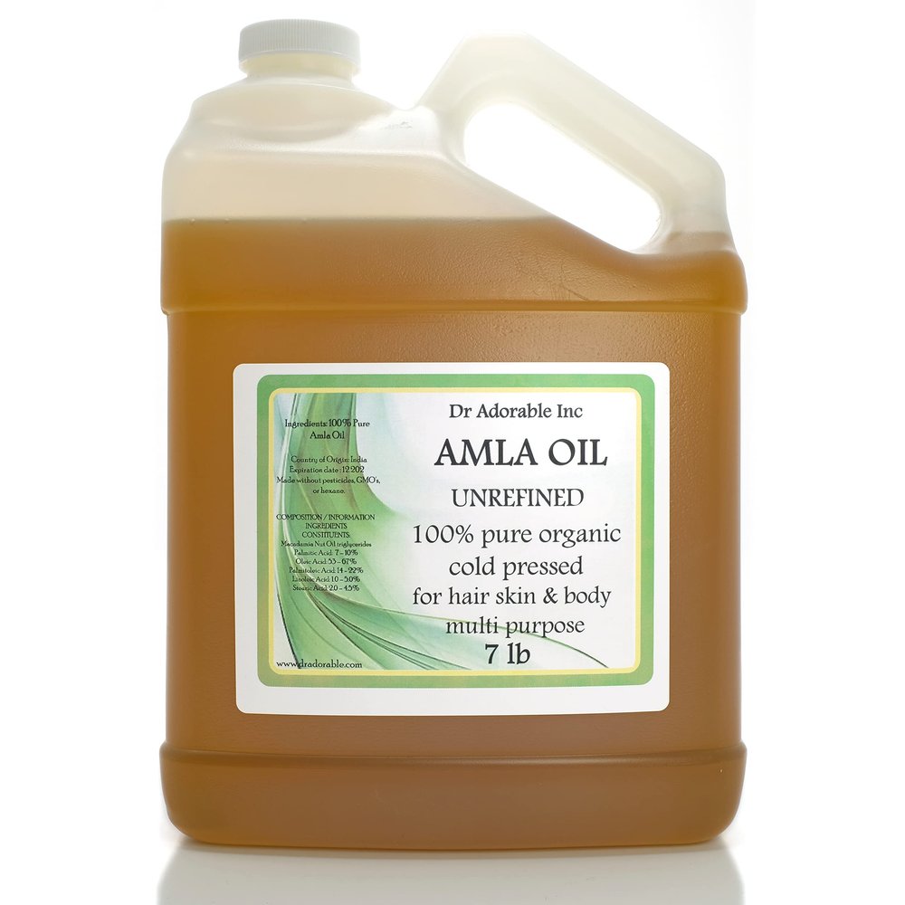 Dr Adorable - 7 lb - Organic AMLA OIL UNREFINED - 100% Pure Cold Pressed Extra Virgin for Healthy Hair and Moisturized Scalp