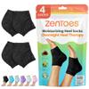 ZenToes Moisturizing Socks for Cracked Heel Treatment, Vitamin E, Olive Oil and Jojoba Oil Heel Socks, Stocking Stuffers for Women, Spa Self Care Gifts for Women (Fuzzy Black, Regular) view 1