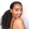 Drawstring Kinky Curly Ponytailtail With Clips Human Hair Remy Indian Hair Extensions Ponytailtail For African American view 1