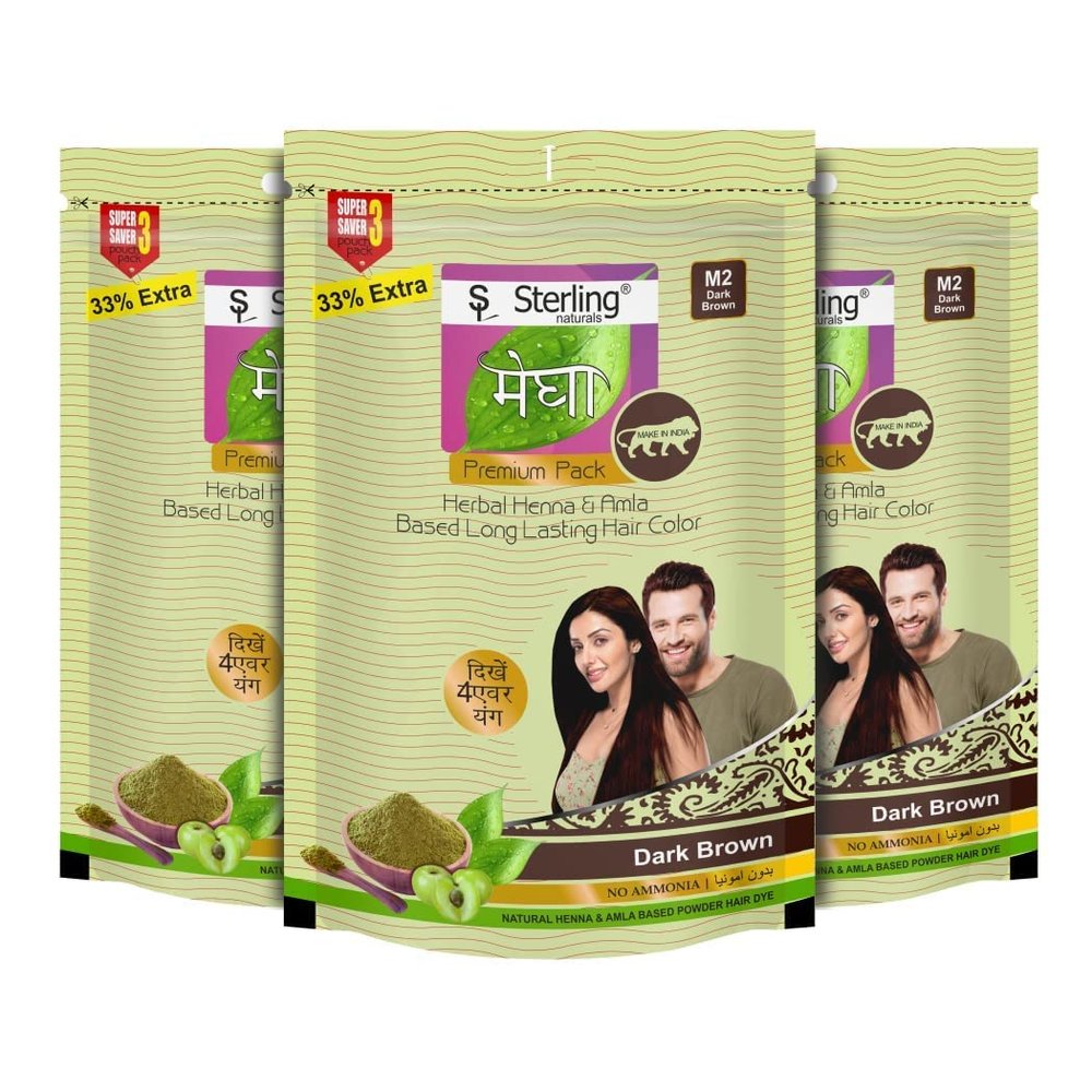 Sterling Naturals Megha Mehandi M2 (Dark Brown) - 45g (Pack Of 3)