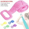 Marycan Exfoliating Bath Washcloths Silicone Back Exfoliating Shower Pads, Extra Long Scrubber Skin Clean Shower Brushes, Back Scrubber Men Women Bath Towel Massage (Color : Purple) view 2