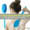 Marycan Double Sided Silicone Back Scrubber Multifunctional Bath Shower Body Exfoliating Massage Shampoo Brush with Long Handle (Color : Blue) view 2