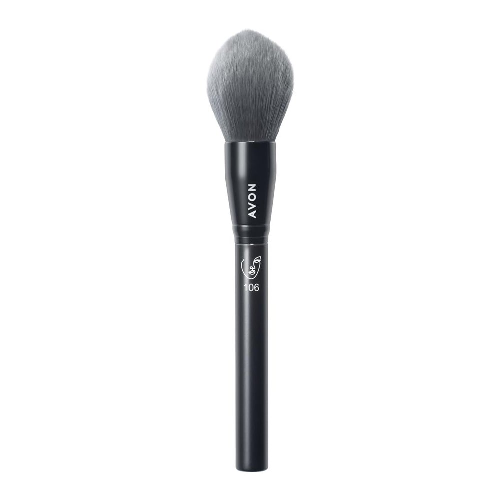 Avon All-Over Face Brush, Make-Up Brush for Flawless Application, Layering, Diffusing and Blending of Powders, Vegan Friendly with a Handle Made from Recycled Plastic.