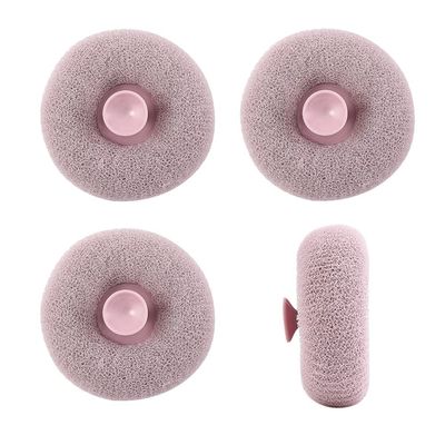 3Pcs Cute Suction Cup Scrub Artifact,Massage Bath Ball Sponge Balls Shower Cleaning Brush Puff Nylon Body Cleaner Exfoliating Scrubbers Bath Ball Bathroom Supplies (Purple)