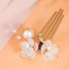 Lotus Flower with Pearl Hairpin Chinese Hanfu Style Hair Fork Retro Flower with Metal Handmade Hair Clip Hair Accessories for Women Girls Long Hair(Lotus) view 3