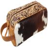 CHALLENGER Men's Western Cowhide Tooled Leather Travel Toiletry Dopp Kit Bag 18RTT09 view 1
