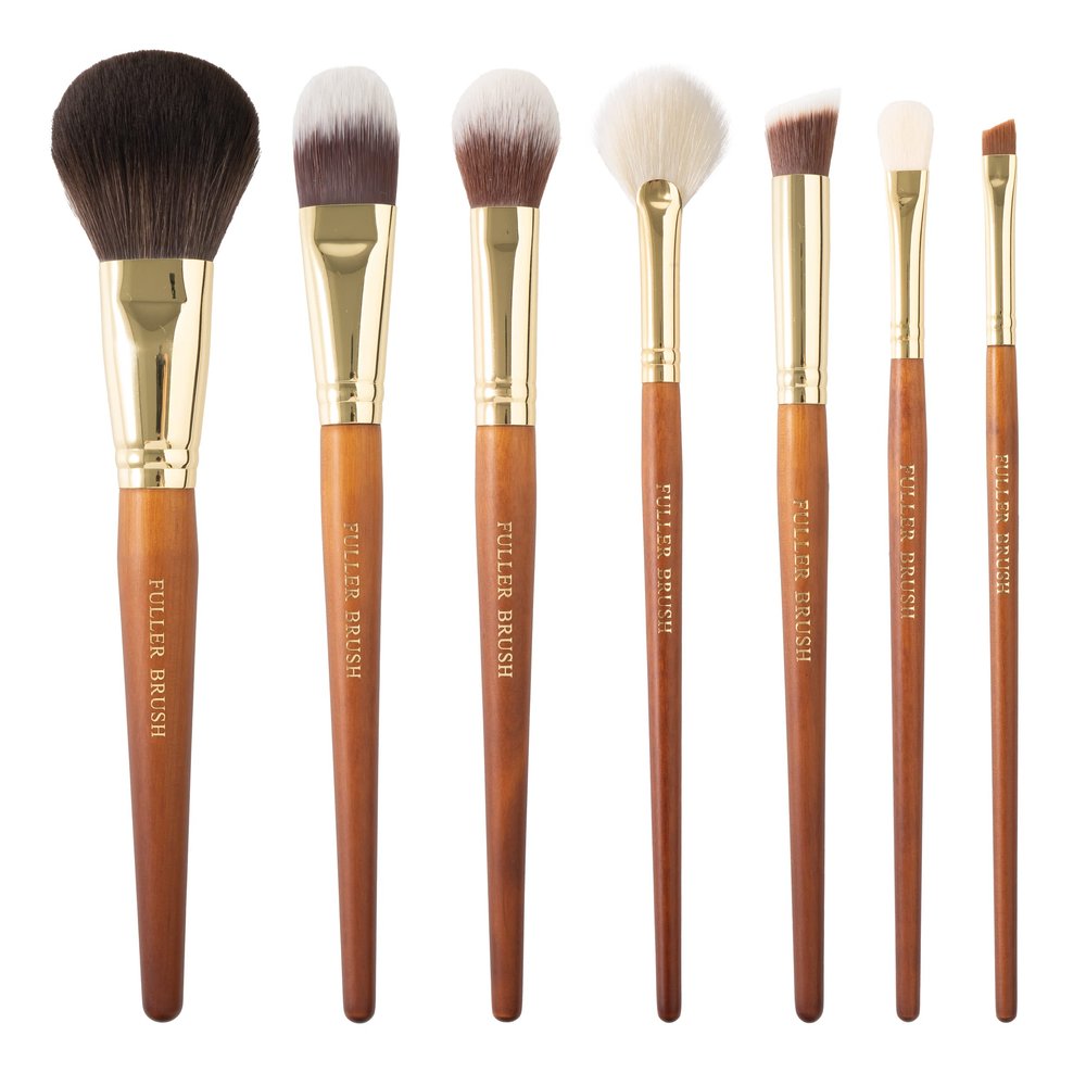 Fuller Brush Cosmetic Brush Set with Case  7-Piece Makeup Brush Collection for Face & Eyes  Includes Powder, Foundation, Blush, Concealer, Eyeliner, Fan & Blending Brushes  Synthetic Bristles