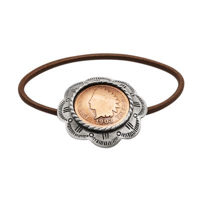 Indian Cent Pewter Blossom Western Style Hair Band