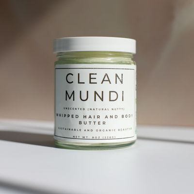 CLEAN MUNDI | Whipped Hair and Body Butter | Intense Moisture and Hydration | Dry Skin 8oz (Unscented)
