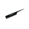 Pegasus 104, 8in Hard Rubber Rat Tail Tease Comb, Handmade, Seamless, Smooth Edges, Anti Static, Heat and Chemically Resistant, Great for Parting, Coloring Hair | Peines de goma dura - Black view 2
