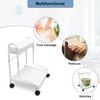 Pedicure Manicure Beauty Salon Nail Foot Bath Spa Portable Esthetician Trolley Cart for Foot Rest 3 Adjustable Height PU Cushion Funiture Massage Table Salon Supply Elitzia (White) view 3