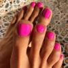 Artquee Hot Pink Fake Toenails Glossy Press on Toe Nails Short Square Shaped Toenail Cute Artificial Toes Nail Art False Tips for Women in 14 Sizes - 28Pcs Kit view 2