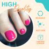 Artquee Hot Pink Fake Toenails Glossy Press on Toe Nails Short Square Shaped Toenail Cute Artificial Toes Nail Art False Tips for Women in 14 Sizes - 28Pcs Kit view 3