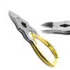 MEDSPO Professional Ingrown Toe Nail Cutters Clippers Pliers | Side Cutters Straight Curved | Beauty Gauges | Cuticle Pushers Skin Knife (Cantilever Cutter Gold) view 1
