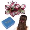 Mistofu 3.93Inch DIY Copper Wire Metal Hand-woven High-level design Barrettes Elegant Hair Accessories, Gifts for Women Girls (Red gradient double flower) view 1