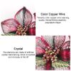 Mistofu 3.93Inch DIY Copper Wire Metal Hand-woven High-level design Barrettes Elegant Hair Accessories, Gifts for Women Girls (Red gradient double flower) view 3