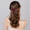 Mistofu 3.93Inch DIY Copper Wire Metal Hand-woven High-level design Barrettes Elegant Hair Accessories, Gifts for Women Girls (Red gradient double flower) view 4