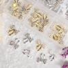 MEILINDS 30PCS Nail Charms 3D Bow Nail Charms Rhinestones for Nails Gold Sliver Nail Gem and Rhinestone Pearl Bowknot Charms for Nail Design Nail Art DIY Crafts Decoration(6 Styles) view 1