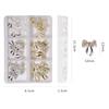 MEILINDS 30PCS Nail Charms 3D Bow Nail Charms Rhinestones for Nails Gold Sliver Nail Gem and Rhinestone Pearl Bowknot Charms for Nail Design Nail Art DIY Crafts Decoration(6 Styles) view 3
