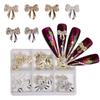 MEILINDS 30PCS Nail Charms 3D Bow Nail Charms Rhinestones for Nails Gold Sliver Nail Gem and Rhinestone Pearl Bowknot Charms for Nail Design Nail Art DIY Crafts Decoration(6 Styles) view 4