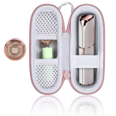 co2CREA Hard Case and Replacement Head Compatible with Finishing Touch Flawless Facial Hair Remover Electric Face Razor for Women (White Case + Replacement Head)