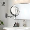 8Wall Mounted Makeup Mirror With Lights, 10x Magnifying Mirror Wall Mount for Vanity, Bathroom and Shaving, Rechargeable Wall Mounted Makeup Mirror Swing Arm with Adjustable Brightness (Black-10X) view 3