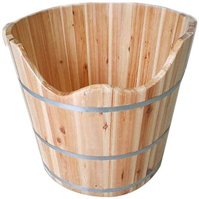 Pedicure Foot Soak Tub Wooden Barrels Pedicure Basin 26cm Foot Tub Pedicure Basin Wood Foot Basin Wooden Sauna Bucket Wooden Spa Basin Wood Foot Bath Barrel Made Bath Bucket Wood Foot Basin Spa Massag