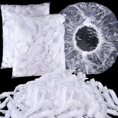 YGQQOY Shower Caps, 200PCS Large Thick Disposable Shower Caps, Bowl Covers, Clear Plastic Wrap for Women, Bath Caps for Hair Treatment