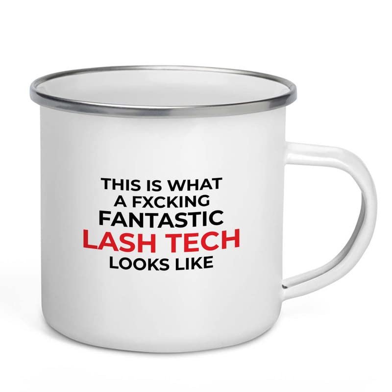 Flairy Land Appreciation Camper Mug 12oz - Funtastick Lash Tech Looks - Funny Work Promotion Gift Lash Tech Girly Mascara Eyelashes Makeup Lover Esthetician