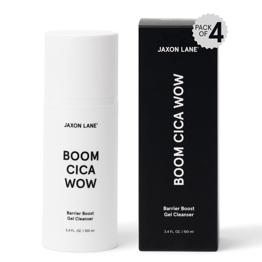 Centella Face Wash for Men Skin Care: BOOM CICA WOW Mens Face Wash Korean Barrier Boost Hydrating Gel Cleanser for Oily, Dry, Acne Prone Skin, Unisex Daily Facial Cleanser with Hyaluronic Acid, 4 Pack