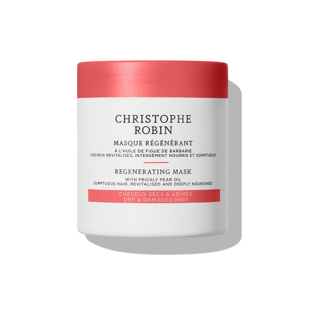 Christophe Robin Regenerating Mask with Prickly Pear Seed Oil for Dry, Damaged and Chemically Treated Hair 75ml, Travel Size