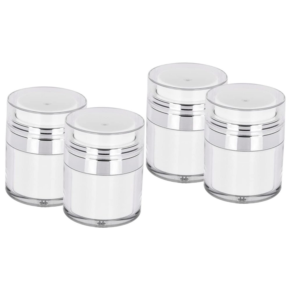 LALAFINA 4pcs Refillable Air Pump Dispensers Cream Jars for Lotions and Moisturizers Leakproof Travel Containers for Cosmetics Compact Pump Bottles