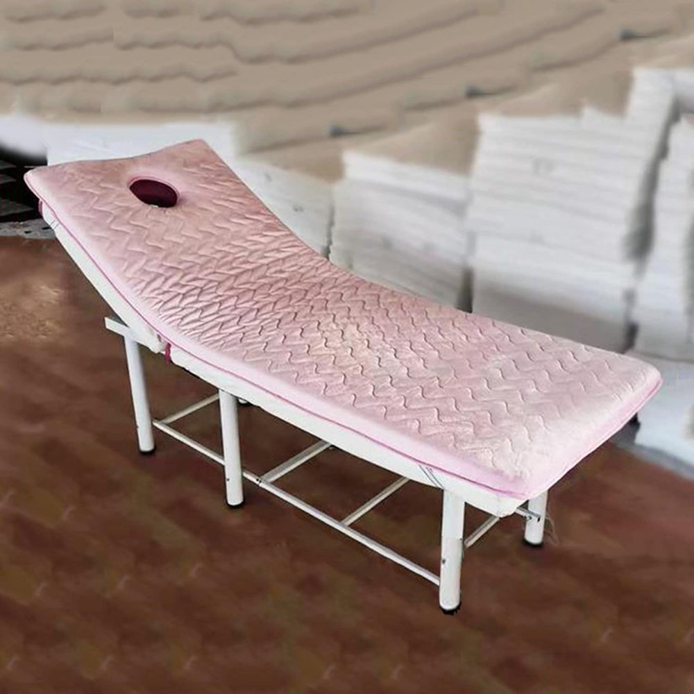 2 Inch Memory Foam Lash Bed Mattress Topper,Beauty Salon/Massage/Spa Table Pad with Elastic Bands,Square/Round/Trapezoidal Head Lash Bed Cushion with Breathing Hole,Pink r,80x190cm