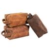 OXA Leather Toiletry Bag for Men | Grain Leather | Travel Organizer Dopp Kit | Shaving & Grooming Kit | Boyfriend & Father Gift | Medium (4x4x8 inch) | - Milk view 1