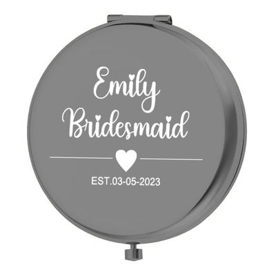 Hobkro Free Engraving Birth Flower Mirror Compact, Compact Cosmetic Mirror, Personalized Compact Mirror, Travel Size Mirror, Bridesmaid Gifts