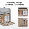 BAGSMART Toiletry Bag for Women, Travel Toiletry Bag, Water-resistant Cosmetic Makeup Bag, Large Capacity Travel Organizer for Full Sized Toiletries and Cosmetics, Grey view 3