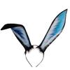 ATekatac Rabbit Ears Handmade Animal Ears Halloween Cosplay Bunny Ears Flower Headband (Black Blue) view 1