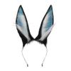 ATekatac Rabbit Ears Handmade Animal Ears Halloween Cosplay Bunny Ears Flower Headband (Black Blue) view 2