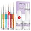 Saviland Nail Art Liner Brushes AND Liquid Latex for Nails Set view 1