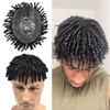Afro Kinky Curly Toupee for Black Men Hairpiece Replacement System Afro Kinky Twist Crochet Braids Black Mens Toupee Full Durable Skin Black Men Hair System 6" 6MM AFRO WAVE, 1 JET BLACK view 3